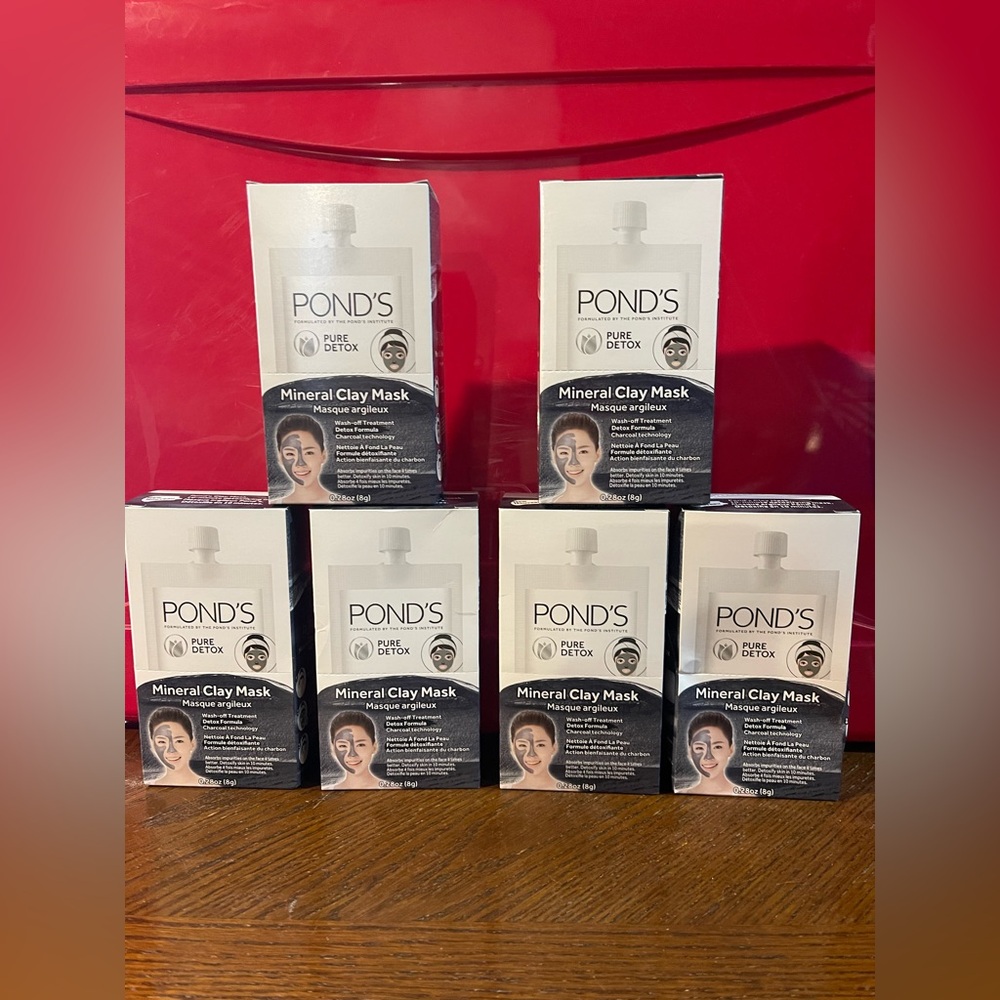 6 BOXES Pond's Mineral Clay Mask ea box = 6 sachets. Total= 36 Masks NEW